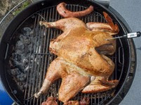 Turkey roasting on a Grill